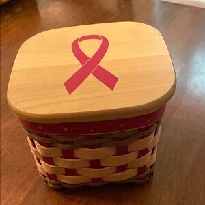 Longaberger 2016 Horizon Of Hope Red Heart Health Basket Set (c)